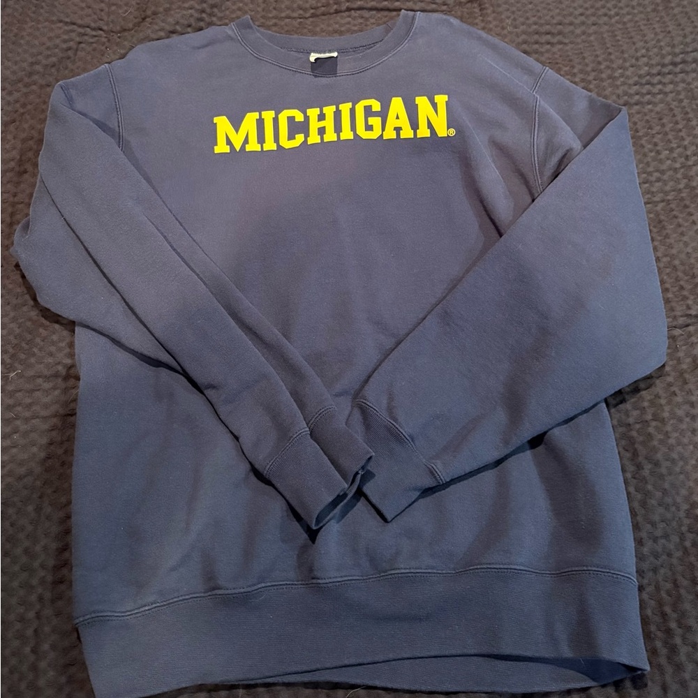 Port and Company Michigan Navy Crewneck Sweater